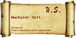 Wachsler Solt névjegykártya